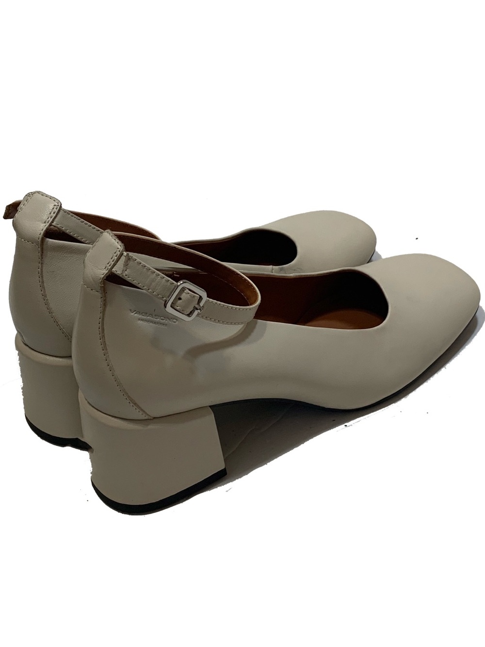 Vagabond Women's Cream Ankle-Strap Block Heel Pumps